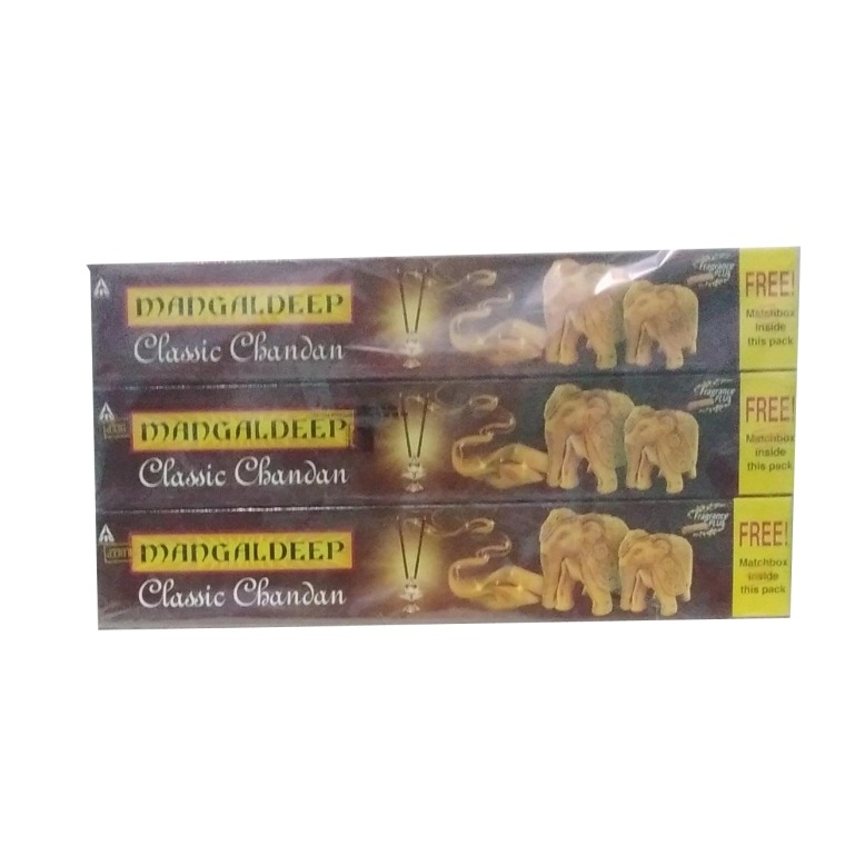 Mangaldeep Classic Chandan Agarbattis Rs. 10 | (Pack of 12pc)
